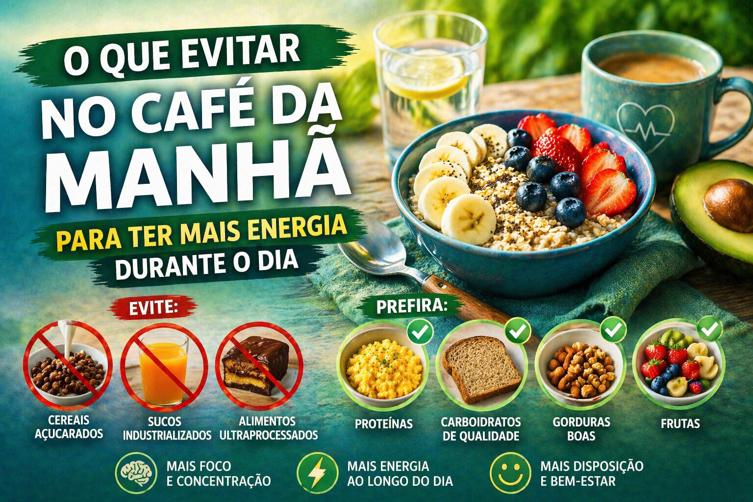 Descubra o que evitar no café da manhã para ter mais energia