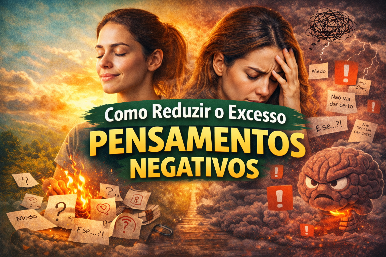 como reduzie excesso de pensamentos negativos